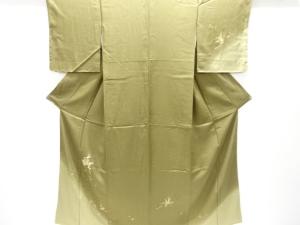 未使用品　仕立て上がり　鼓に草花模様刺繍訪問着